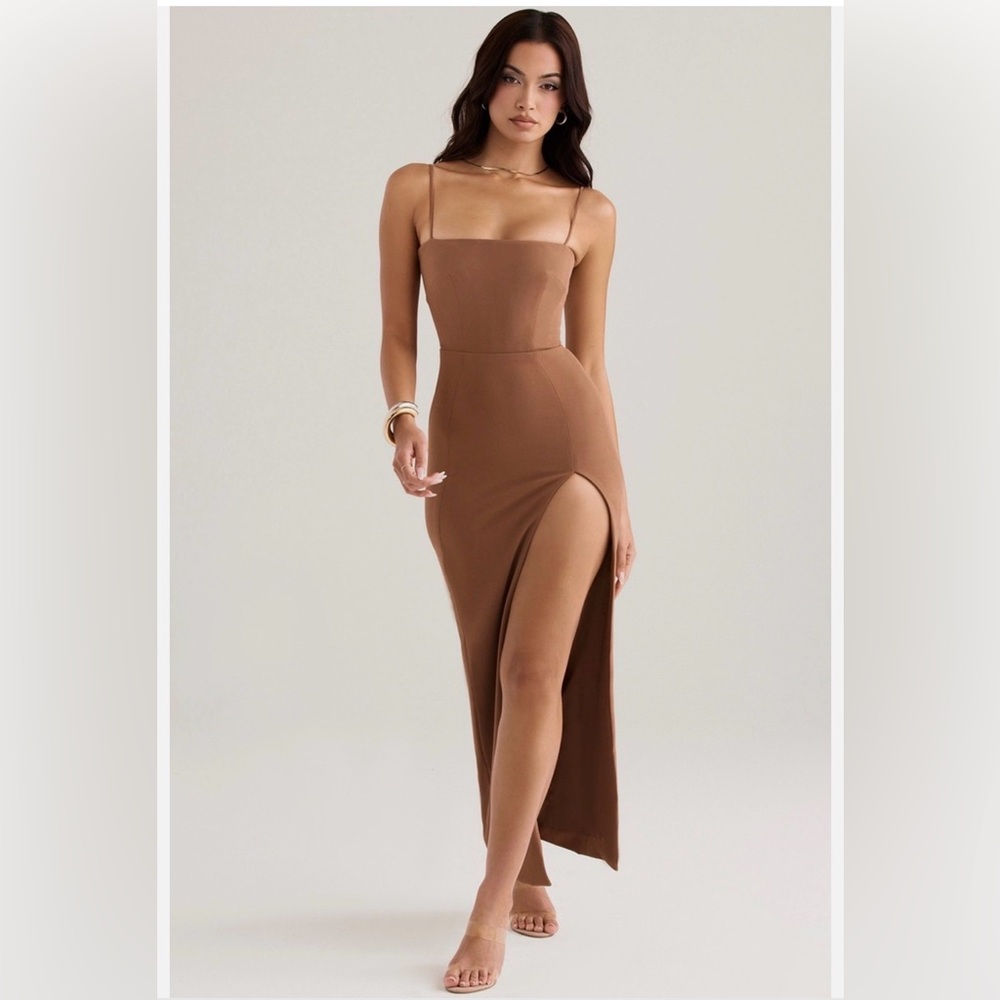 House of CB Strapless Brown Dress